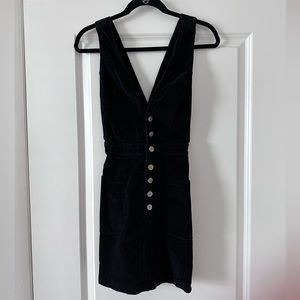 Women’s Black Velvet Overall Dress